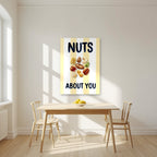 Nuts About You – Limoncello as an unframed print, above a dining table in a bright kitchen