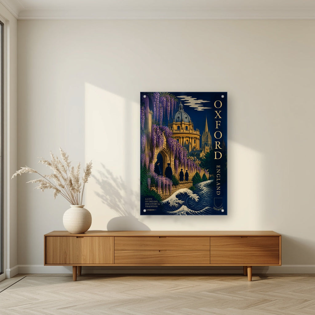 A City of Dreams | Oxford Art Print — acrylic print, room scene