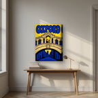 Oxford, Over the Bridge on a thick-edge canvas, above an oak writing desk