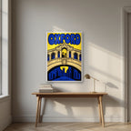 Oxford, Over the Bridge in a white frame, above an oak writing desk