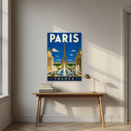 Fontaines du Trocadéro — Paris art print, unframed poster, styled in a desk
