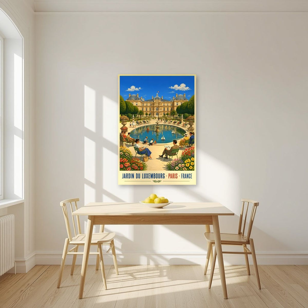 Jardin du Luxembourg — Paris art print, unframed poster, styled in a kitchen