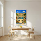 Jardin du Luxembourg — Paris art print, in a white frame, styled in a kitchen