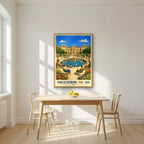 Jardin du Luxembourg — Paris art print, in an oak frame, styled in a kitchen