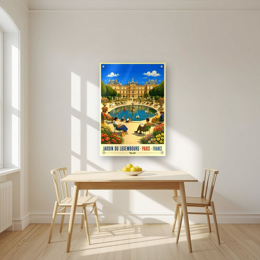 Jardin du Luxembourg — Paris art print, as an acrylic print, styled in a kitchen