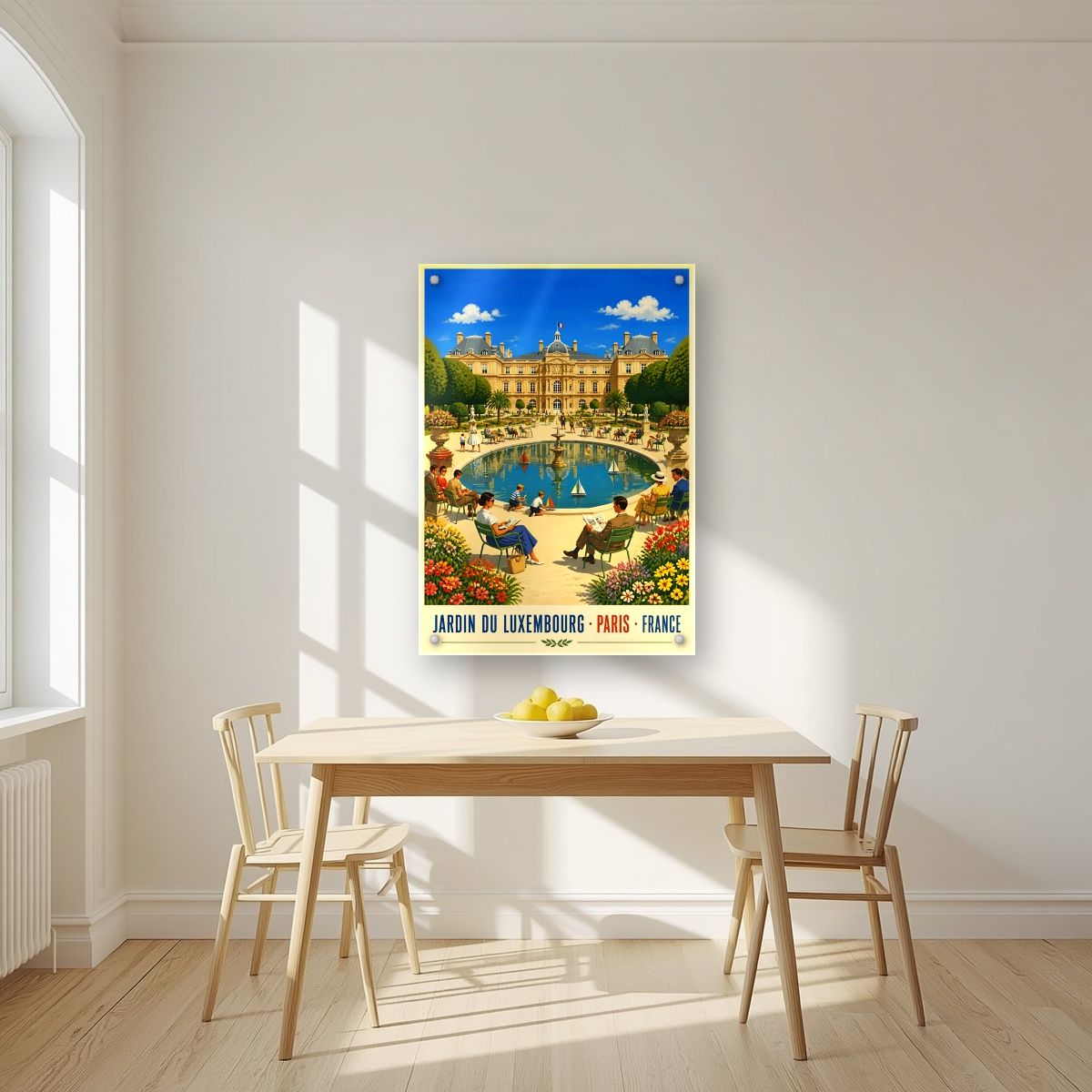 Jardin du Luxembourg — Paris art print, as an acrylic print, styled in a kitchen