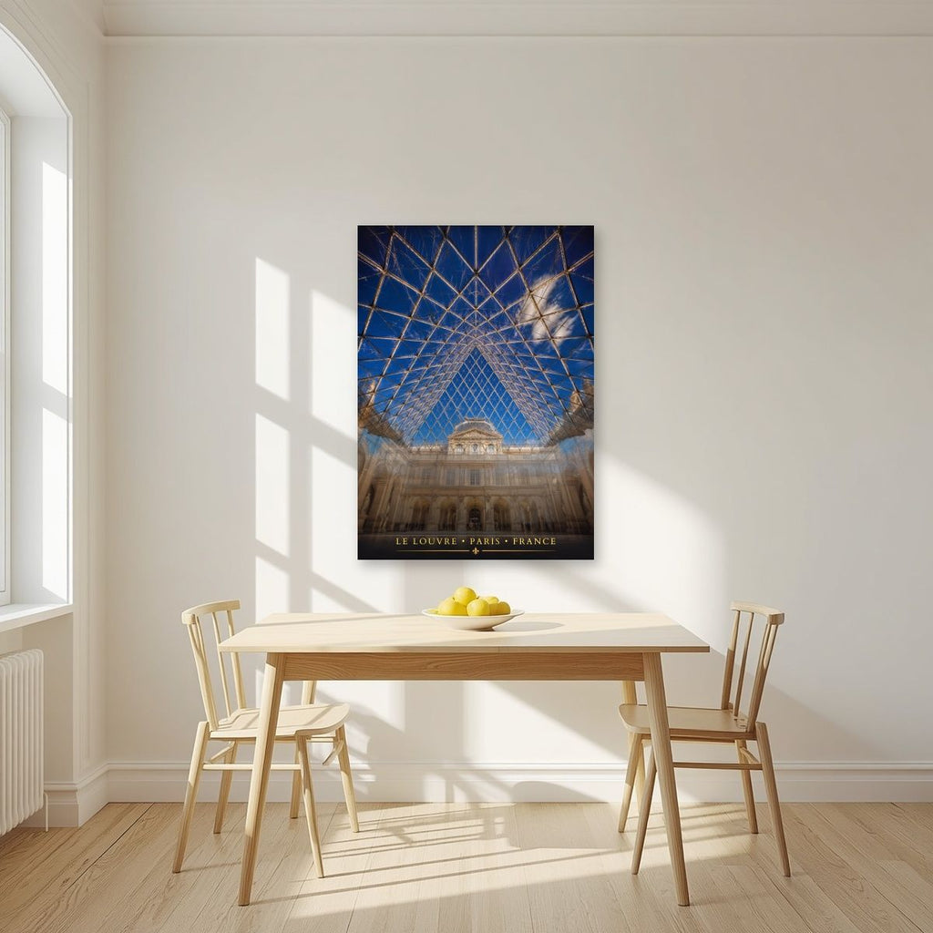Le Louvre — Paris art print, unframed poster, styled in a kitchen