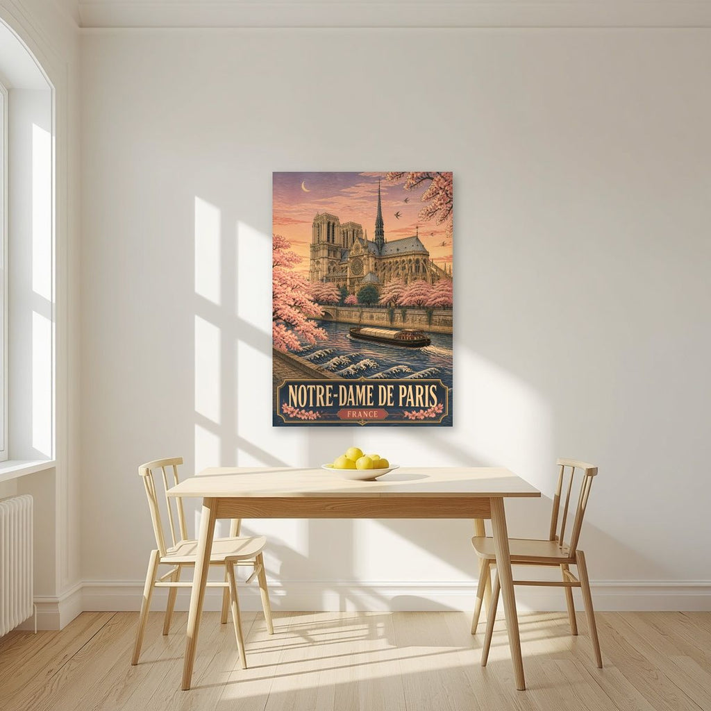 Notre-Dame de Paris — Paris art print, unframed poster, styled in a kitchen