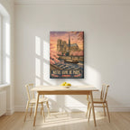 Notre-Dame de Paris — Paris art print, on slim canvas, styled in a kitchen