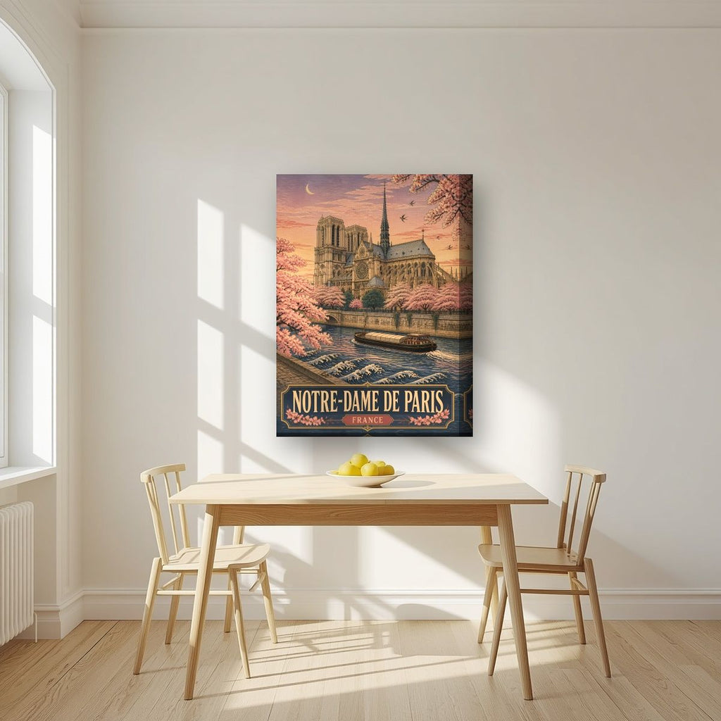 Notre-Dame de Paris — Paris art print, on thick canvas, styled in a kitchen