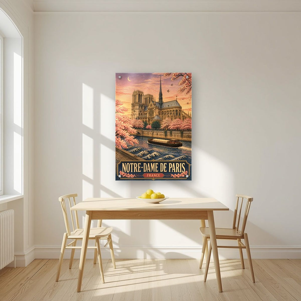 Notre-Dame de Paris — Paris art print, as an acrylic print, styled in a kitchen