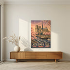 Notre-Dame de Paris — Paris art print, unframed poster, styled in a living room