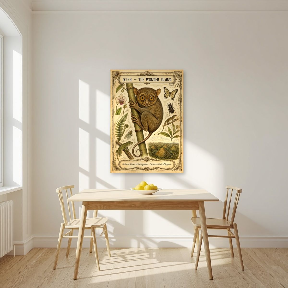 Carlito Syrichta — Bohol art print, unframed poster, styled in a kitchen