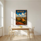 Chocolate Hills — Bohol art print, on thick canvas, styled in a kitchen