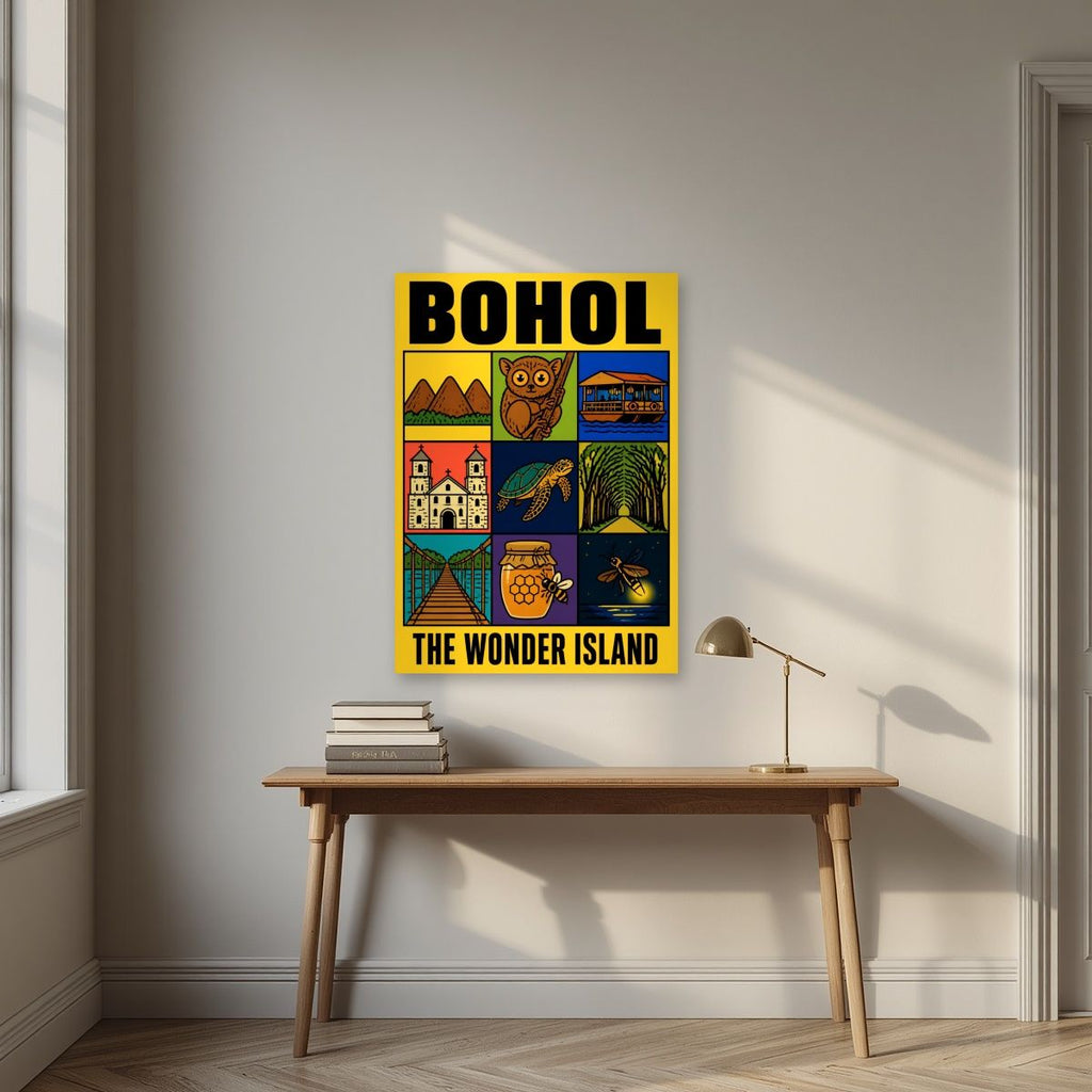 Hiyas ng Isla — Bohol art print, unframed poster, styled in a desk