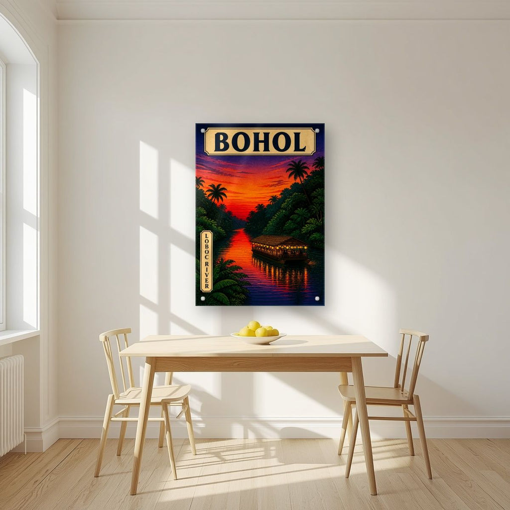 Ilog Loboc — Bohol art print, as an acrylic print, styled in a kitchen