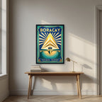 Layag — Boracay art print, in a black frame, styled in a desk