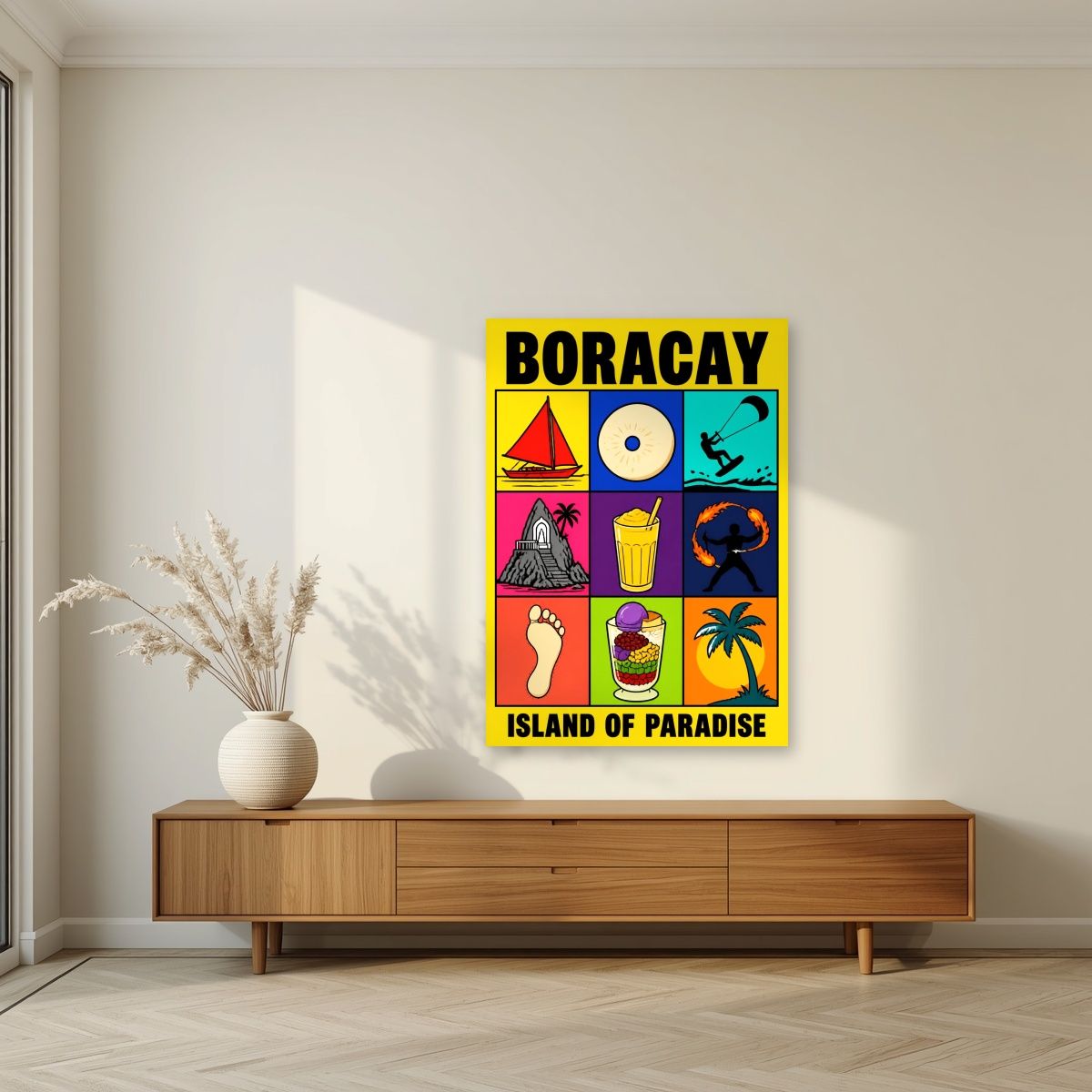 Paraiso — Boracay art print, unframed poster, styled in a living room