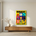 Paraiso — Boracay art print, on slim canvas, styled in a living room