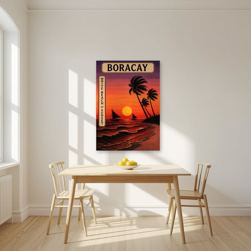 Takipsilim — Boracay art print, unframed poster, styled in a kitchen