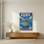 Butanding — Cebu art print, on slim canvas, styled in a living room