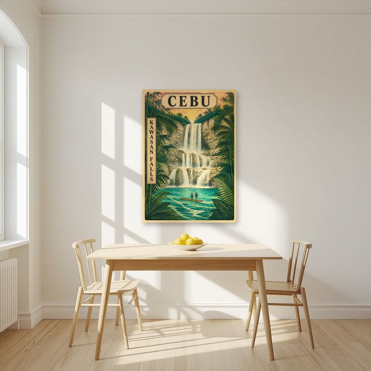 Kawasan — Cebu art print, unframed poster, styled in a kitchen