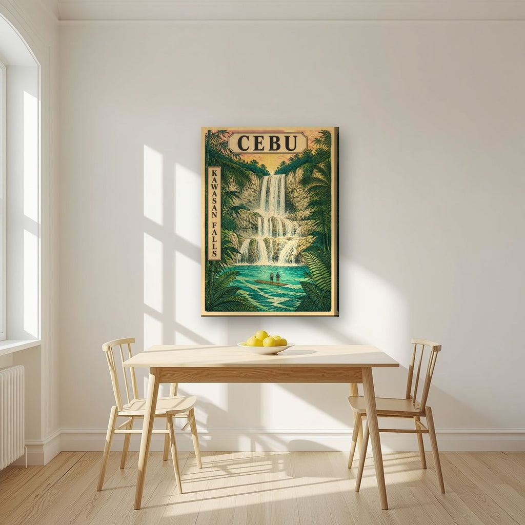 Kawasan — Cebu art print, on slim canvas, styled in a kitchen