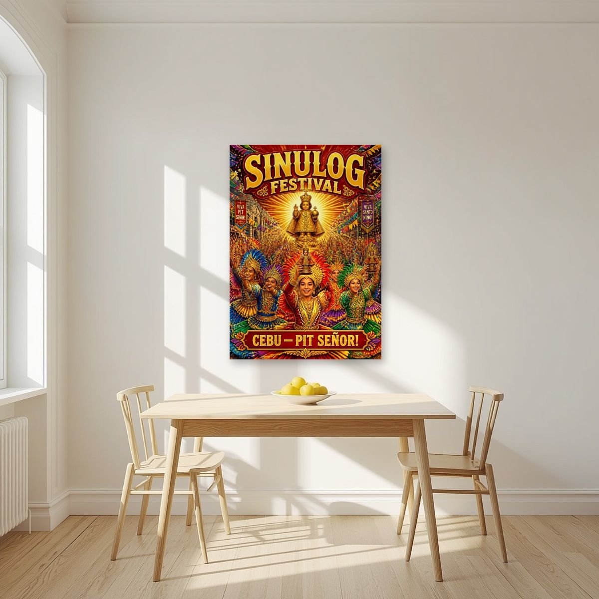 Pit Senor — Cebu art print, unframed poster, styled in a kitchen