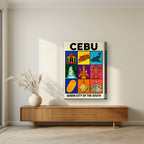 Siyam — Cebu art print, on thick canvas, styled in a living room