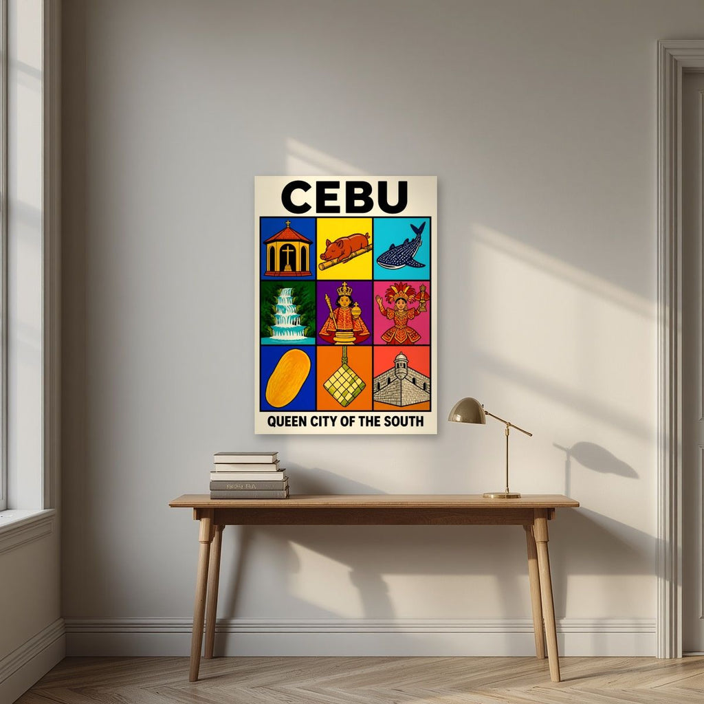 Siyam — Cebu art print, unframed poster, styled in a desk