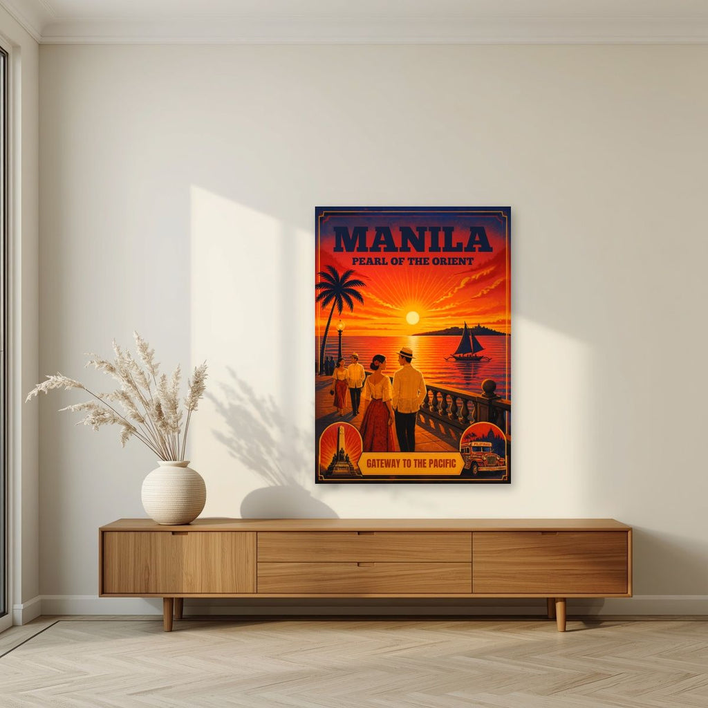 Takipsilim sa Baybayin — Manila art print, unframed poster, styled in a living room