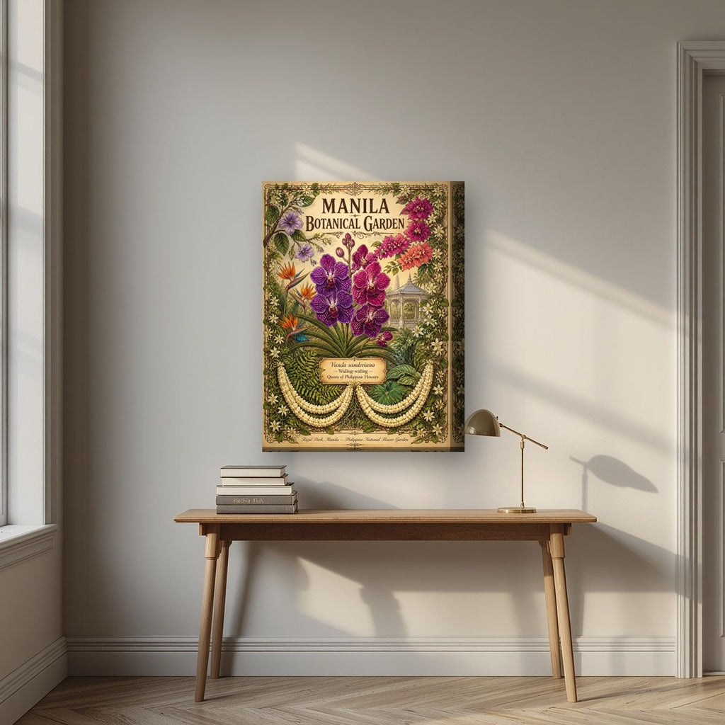 Waling-waling — Manila art print, on thick canvas, styled in a desk
