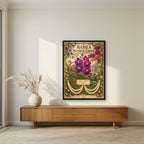Waling-waling — Manila art print, in a black frame, styled in a living room