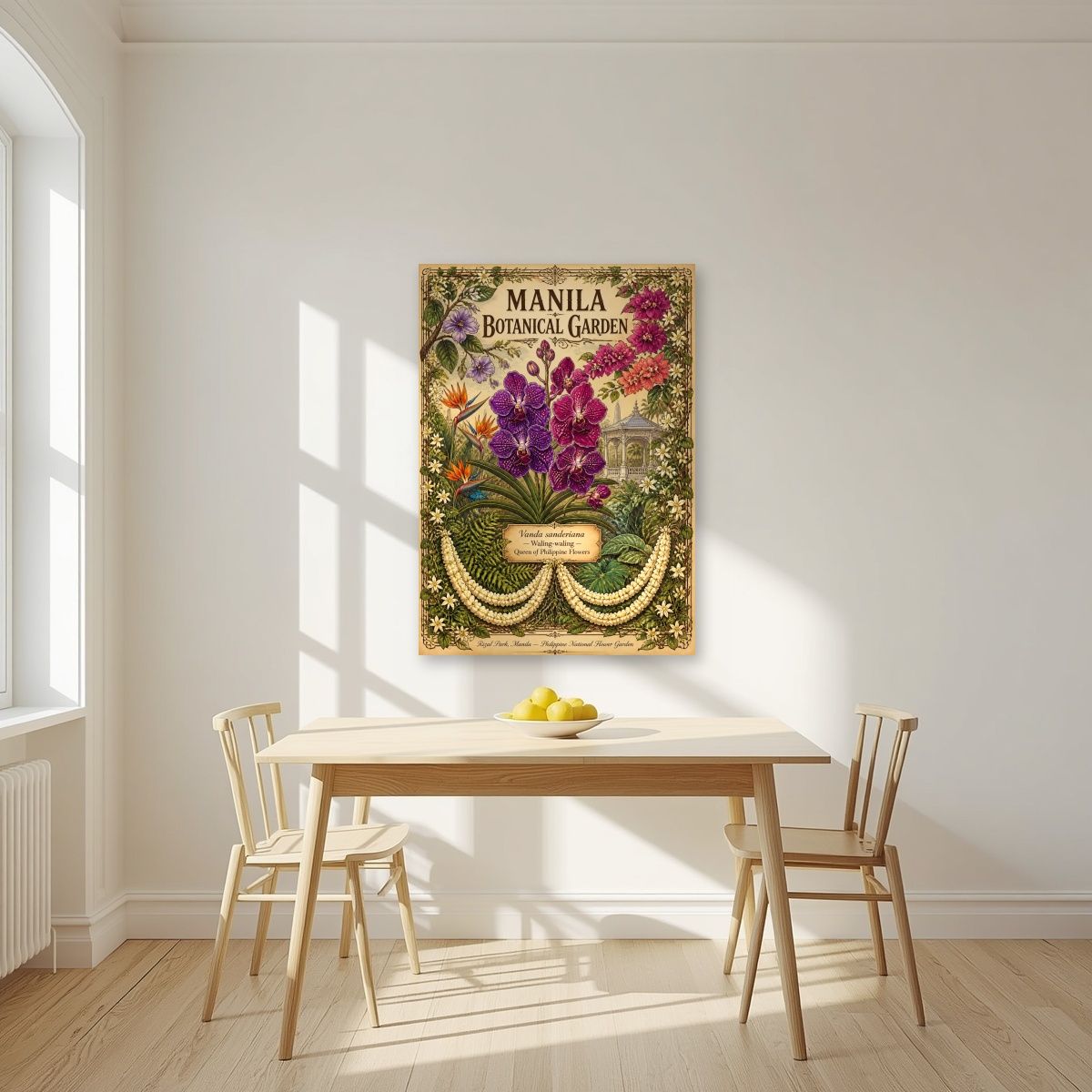 Waling-waling — Manila art print, unframed poster, styled in a kitchen