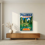 Ang Bangkero — Palawan art print, as an acrylic print, styled in a living room