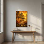 Ginintuang Hapon — Palawan art print, unframed poster, styled in a desk