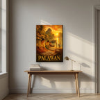 Ginintuang Hapon — Palawan art print, on slim canvas, styled in a desk