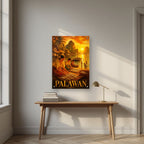 Ginintuang Hapon — Palawan art print, as an acrylic print, styled in a desk