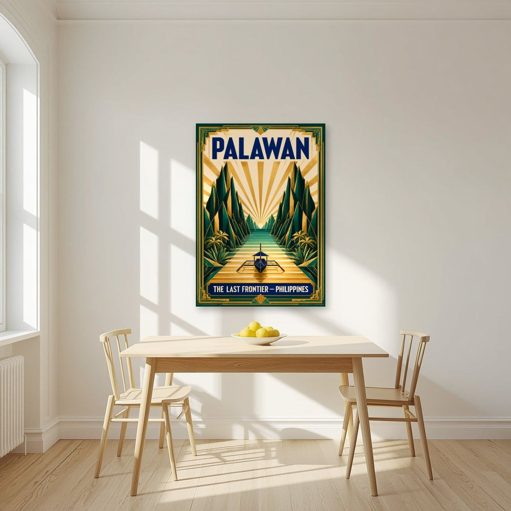Gintong Palma — Palawan art print, unframed poster, styled in a kitchen