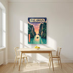 Takipsilim sa El Nido — Palawan art print, as an acrylic print, styled in a kitchen