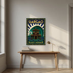 Cloud Nine Tower — Siargao art print, unframed poster, styled in a desk