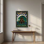Cloud Nine Tower — Siargao art print, on slim canvas, styled in a desk