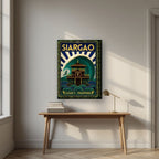 Cloud Nine Tower — Siargao art print, on thick canvas, styled in a desk