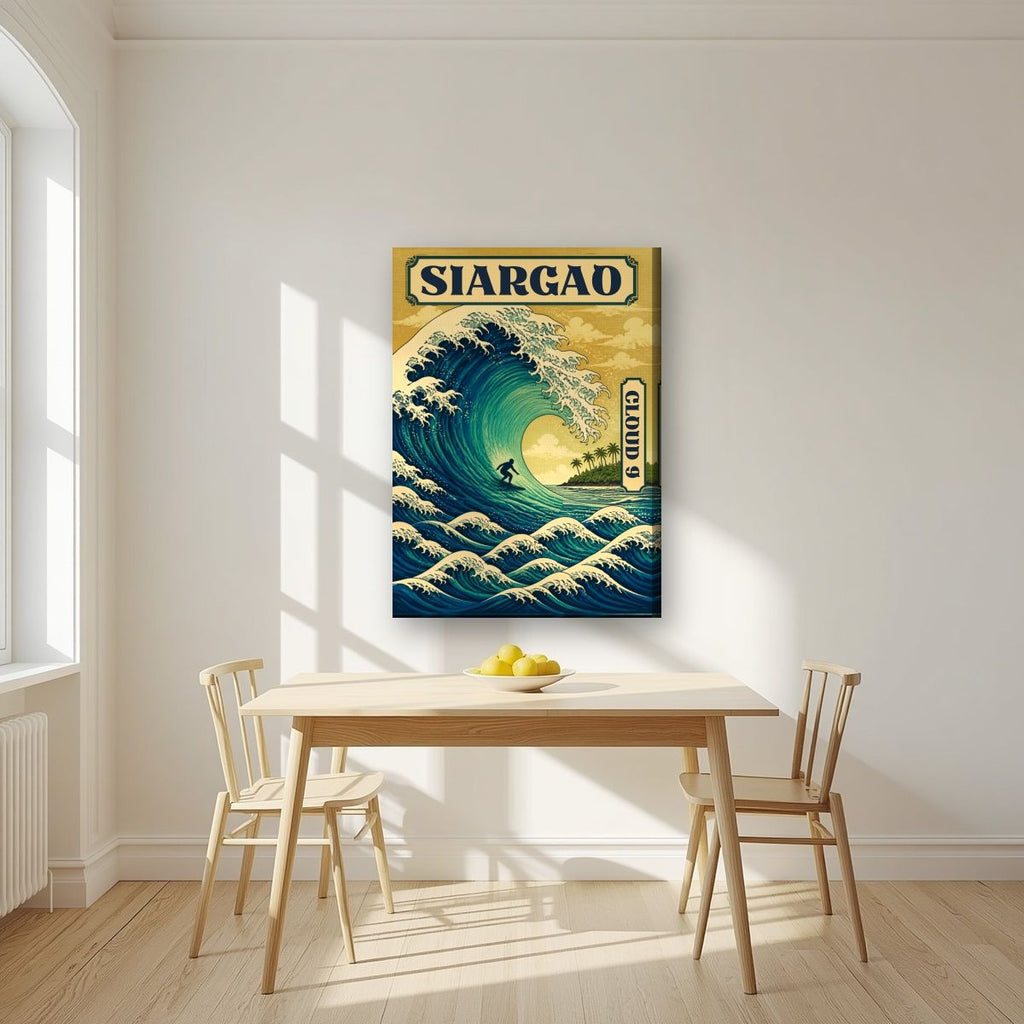 Dakilang Alon — Siargao art print, on slim canvas, styled in a kitchen