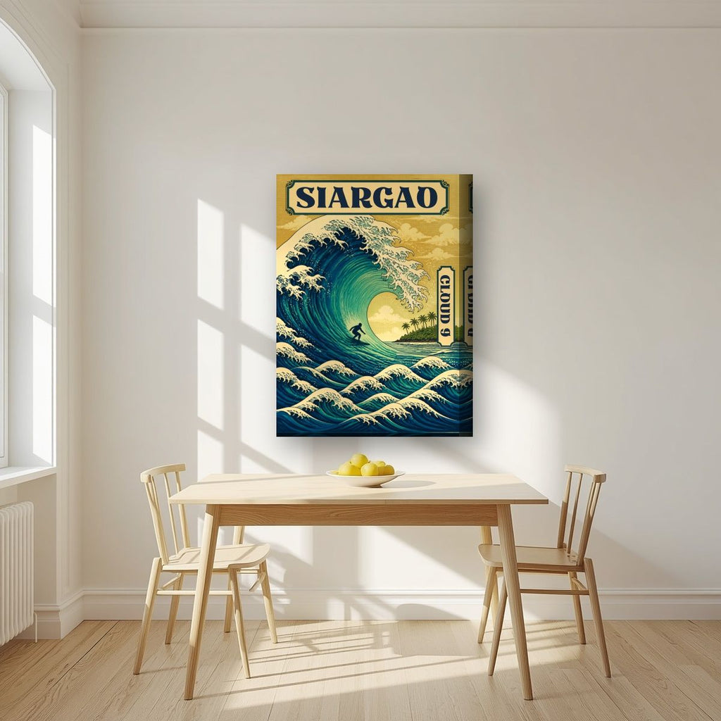 Dakilang Alon — Siargao art print, on thick canvas, styled in a kitchen