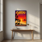 Endless Summer — Siargao art print, on slim canvas, styled in a desk