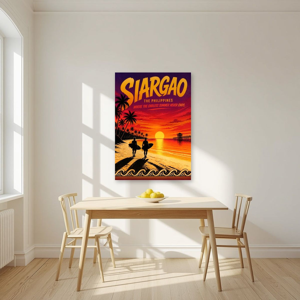 Endless Summer — Siargao art print, unframed poster, styled in a kitchen