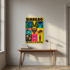 Isla Icons — Siargao art print, unframed poster, styled in a desk