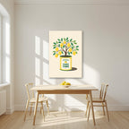 Lemon Tree — Fruit Trees art print, on slim canvas, styled in a kitchen