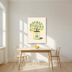 Lemon Tree — Fruit Trees art print, as an acrylic print, styled in a kitchen